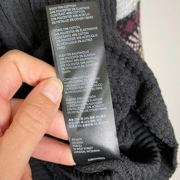 Free People Cozy Cottage Embroidered Sweater Size XS Black Balloon Sleeve New - Picture 11 of 13